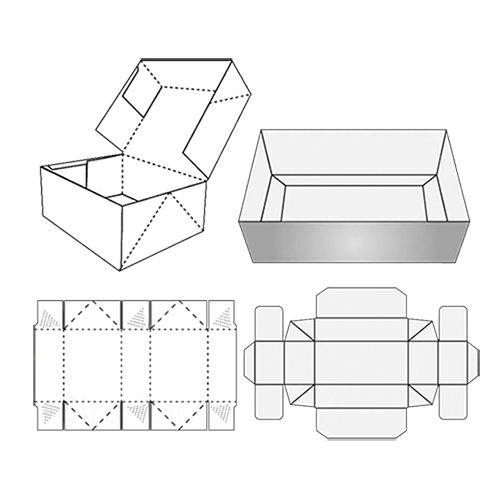 Six corner tray folding box